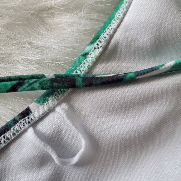 Ekouaer Palm Strappy One Piece Swimsuit Bright Greens M Like New High Leg Cheeky - Picture 7 of 8